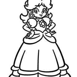Cool Princess Daisy Super Mario Coloring Pages From