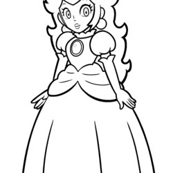 Spiffing Mario Kart Princess Daisy Coloring Pages Freedom Luigi Super Bros Colouring Printable Peach Line