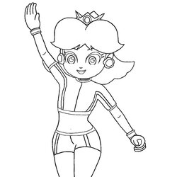 Sterling Mario Characters Coloring Pages Printable Princess Daisy Baby Free Super Peach Drawing