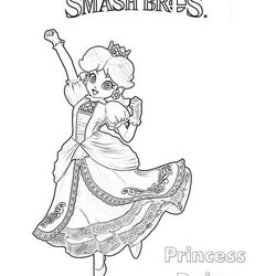 Excellent Super Mario Daisy Coloring Pages Princess Smash Bros