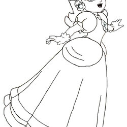 Splendid Mario Characters Coloring Pages Printable Princess Daisy Baby Kart Belle Library Peach And