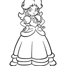 Outstanding Mario Coloring Pages Daisy Princess Di