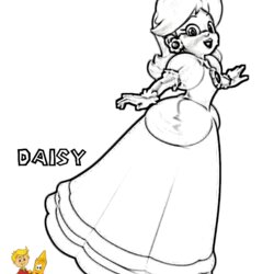 Superior Mario Daisy Coloring Pages For Kids And Adults Home Super Para Party Princess Paper Bros Peach