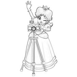 Fine Princess Daisy Photo Tubing Coloring Mario Pages Kart Bros Peach Adults Kids Print Library Cartoon
