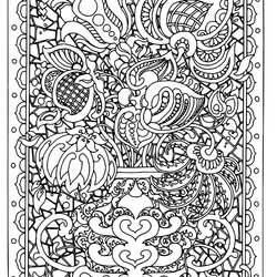 Worthy Adult Flower Difficult Coloring Page Printable Pages Print