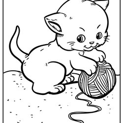 Matchless Cute Cat Coloring Pages Unique And Extra