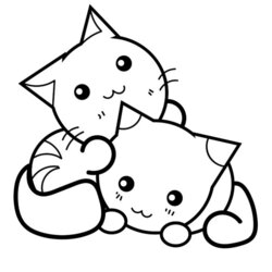 Peerless Cute Kittens Coloring Pages Cat Animal Print
