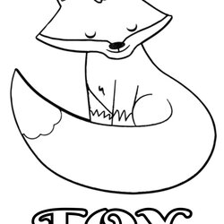 Coloring Page Fox Pages Cartoon Printable Text Color Book Animal Kids Colouring Print Choose Board Numbers