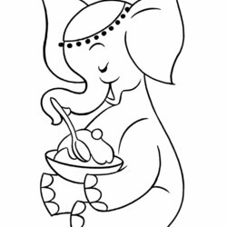 Preeminent Coloring Pages Free Printable Elephant Page Template Kindergarten Templates Kids Eating Shape Fun