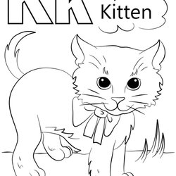 High Quality Wonderful Picture Of Coloring Pages Kitten Alphabet Worksheets Sheets Preschoolers Symbols