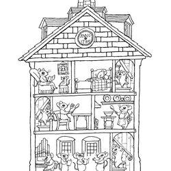Excellent House Interior Coloring Pages At Free Printable Haunted Book Color Rooms Houses Google Search