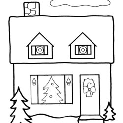 Exceptional Houses And Homes Coloring Home Pages Christmas House Season Color Cartoon Easy Drawing Holiday