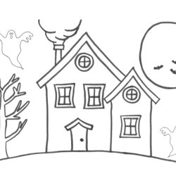 Terrific Coloring Pages Of Houses Home House Printable Kids Popular