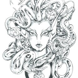 Wonderful Mythical Coloring Pages At Free Download Creatures Medusa Drawing Tattoo Creature Magical Fantasy