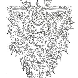 The Highest Standard Mythical Creature With Tribal Pattern Adults Coloring Page Printable Pages Print Color