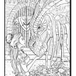 Fine Free Coloring Pages Adults Mythical Creatures