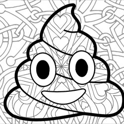 High Quality Poop Anti Stress Adult Coloring Pages Color Eyes Big Famous Smile Outside Patterns Inside His