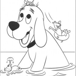 Clifford Coloring Pages To Print Home Dog Red Big Printable Color Kids Drawing Swimming Puppy Animations