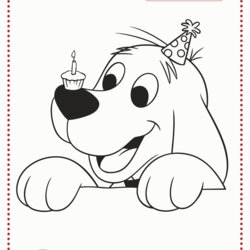 Preeminent Clifford Coloring Pages To Print Home Birthday Printable Scholastic Red Dog Happy Little Big