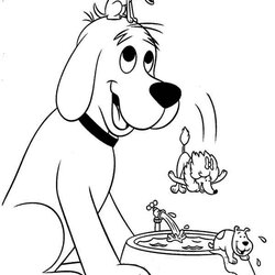 Clifford Coloring Pages To Print Home Dog Big Red Printable Police Friends Puppy Pool Head Jump Round Color