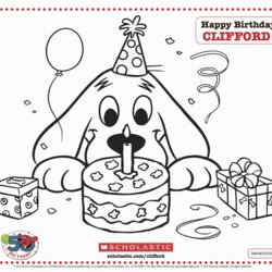 Clifford The Big Red Dog Valentines Day Coloring Page Clip Art Library Pages Birthday Print Activities Happy