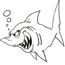 Shark Coloring Page Ready To Attack Kids Sharks Pages Print Angry Fish Appear Printed Navigation Only When
