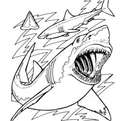 Terrific Shark Coloring Pages Kids
