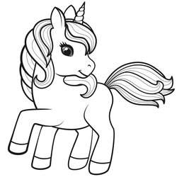 Eminent Unicorn Drawing Pictures Printable Coloring Pages Kids Cute Cartoon Page