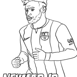 Coloring Pages With Footballers Printable Picture Football Soccer Player Color Drawing Famous