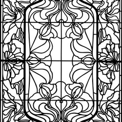 Outstanding Easy Stained Glass Coloring Pages Page Dover Colouring Images For Adult
