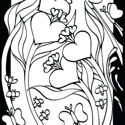 Great Stained Glass Coloring Pages For Adults At Free Heart Valentine Printable Book Adult Hearts Color