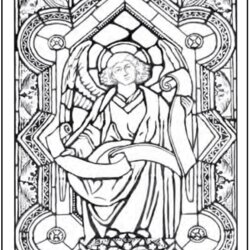 Out Of This World Stained Glass Coloring Pages At Free Printable Angel Church Religious Windows Banner Color