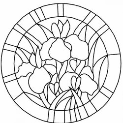 Very Good Get This Online Stained Glass Coloring Pages Printable Window Flower Sheets Print Medieval Tiffany