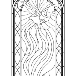 Stained Glass Coloring Pages For Adults Best Kids Window Holy Spirit Printable Adult Colouring Windows