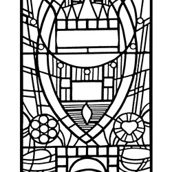 Stained Glass Coloring Pages For Adults Best Kids Adult Church Apparition Pattern Sacraments Printable Window