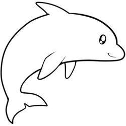 Dolphin Coloring Pages Kids Dolphins Cute Cartoon Printable Clip Animated Draw Jumping Drawing Color Adults