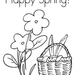 Matchless Free Spring Color Sheets Coloring Pages Happy Printable