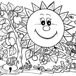 Full Page Spring Printable Coloring Pages Clip Art Library