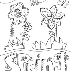 Fine Spring Coloring Pages Classroom Doodles Orig