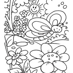 Out Of This World Free Printable Spring Coloring Pages Happy Cute Size