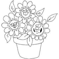 Peerless Cute Flower Coloring Pages Page Flowers Sheets Spring Kids Floral Printable Choose Board