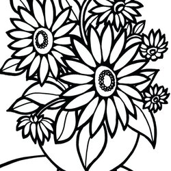 Capital Cute Flower Coloring Pages At Free Printable Flowers Summer Astonishing Color Print