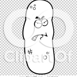 Marvelous Cartoon Of Black And White Mad Turd Character Vector Outlined Cory Coloring Page
