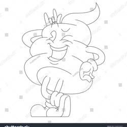 Admirable Coloring Illustration Cartoon Happy Poop Stock Vector Royalty Free Of