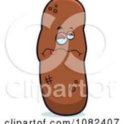 Very Good Cartoon Of Black And White Smiling Turd Character Vector Sick Illustration Clip Royalty Free