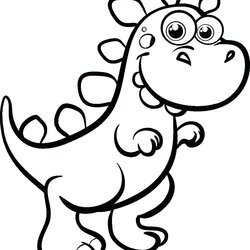 The Highest Quality Baby Dino Drawing At Free Download Coloring Dinosaur Pages Dinosaurs Simple
