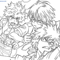Coloring Pages Free Wonder Day Hero Academia Body