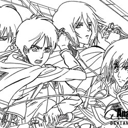Superb Attack On Titan Coloring Pages At Free Download Colouring Levi Titans Printable Color Sheets Print