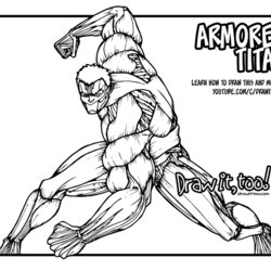 Fine Attack On Titan Coloring Pages Home Armored Draw Armoured