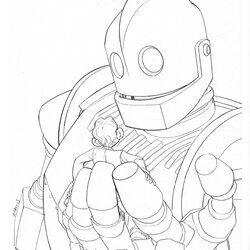 Giant Coloring Pages At Free Printable Iron Robot Templates Sketch August Template